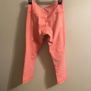 Lulu Lemon Coral Peach Crop Leggings